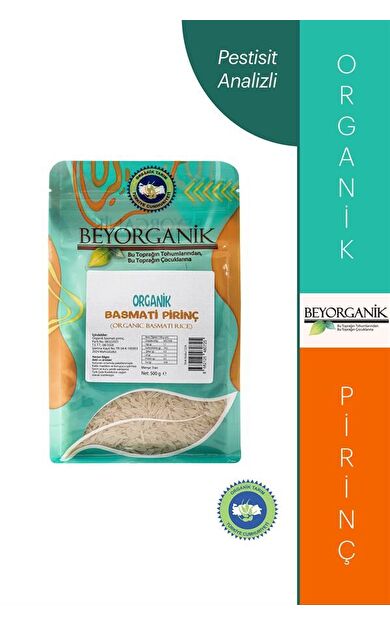 Organik Basmati Pirinç 500gr  (pestisit Ve Aflatoksin Analizli)