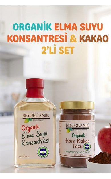 Organik Elma Suyu Konsantresi Ve Organik Kakao 2'li Set (pestisit Analizli)