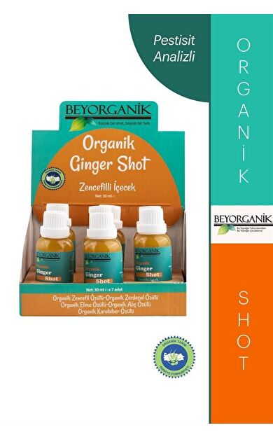 Organik Ginger Shot (zencefilli İçecek)(7adet X 30ml) (pestisit Ve Ağır Metal Analizli)