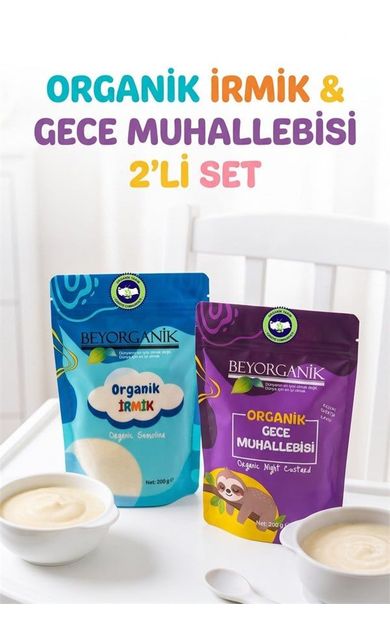 Organik İrmik 200 G Ve Organik Gece Muhallebisi 200 G 2'li Ek Gıda Seti (pestisit Analizli)