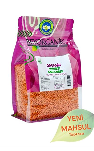 Organik Kırmızı Mercimek 1kg (pestisit Ve Aflatoksin Analizli)