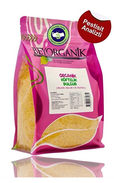 Organik Köftelik Bulgur 1kg  (pestisit Ve Aflatoksin Analizli)