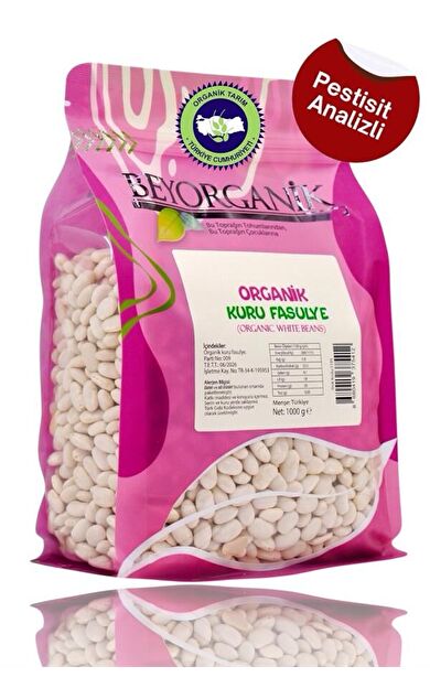 Organik Kuru Fasulye 1kg Dermason     (pestisit Ve Aflatoksin Analizli)