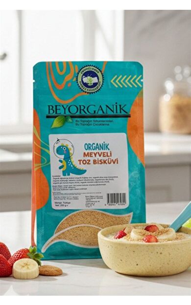 Organik Meyveli Toz Bisküvi 200gr