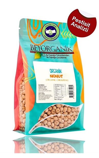 Organik Nohut 500gr   (pestisit Ve Aflatoksin Analizli)