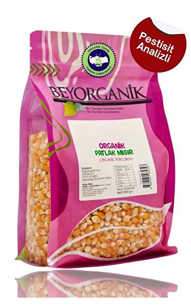 Organik Patlak Mısır 1kg      (pestisit Ve Aflatoksin Analizli)