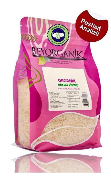 Organik Pirinç Baldo 1kg   (pestisit Ve Aflatoksin Analizli)