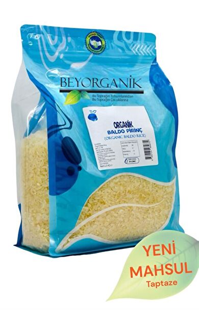Organik Pirinç Baldo 2,5kg      (pestisit Ve Aflatoksin Analizli)
