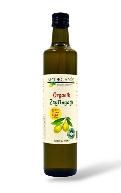 Organik Soğuk Sıkım Sızma Zeytinyağı 500ml Soğuk Sıkım, 0,3 Asit