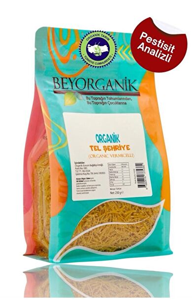 Organik Tel Şehriye 250gr    (pestisit Ve Aflatoksin Analizli)