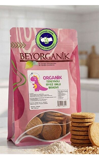 Organik Tereyağlı Siyez Unlu Bisküvi 100gr