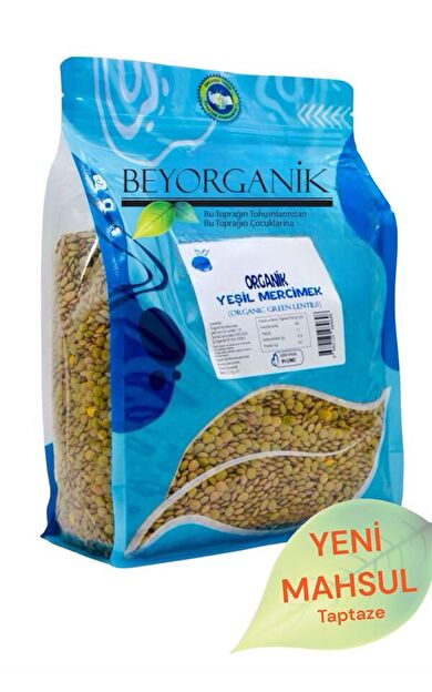 Organik Yeşil Mercimek 2,5kg     (pestisit Ve Aflatoksin Analizli)