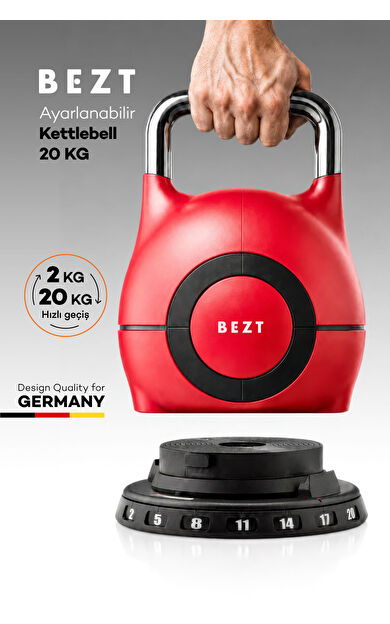 Bezt Pro Ayarlanabilir Kettlebell 20KG(Kırmızı)