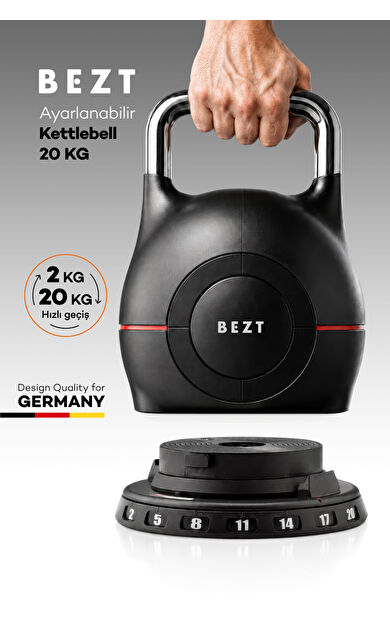 Bezt Pro Ayarlanabilir Kettlebell 20KG(Siyah)