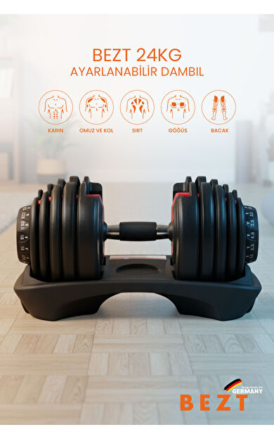 Bezt Pro Sports Ayarlanabilir Dambıl Set 24kg kırmızı