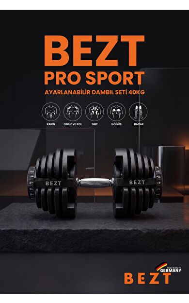 Bezt Pro Sports Ayarlanabilir Dambıl Set 40 kg siyah