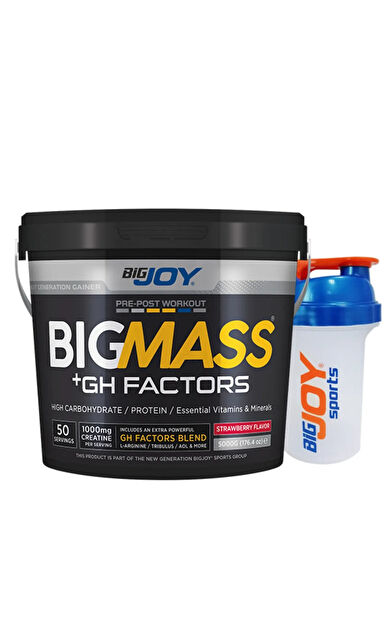Bigjoy Sports Mass Gainer Çilek 5 Kg Bigmass Gh Factors Karbonhidrat &amp; Protein 50 Servis