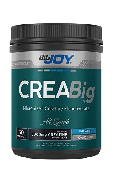 Bigjoy Sports Bigjoy Creabig %100 Mikronize Kreatin Monohidrat 200 Mesh Aromasız 300G 60 Servis