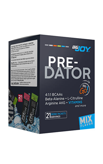 Bigjoy Sports Preworkout Predator Go! Mix Aroma 17G X 21 Adet 357 G Pre-Workout Aminoasit