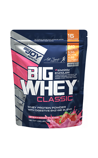 Bigjoy Sports Doypack BIGWHEY Whey Protein Çilek 488g 16 Servis