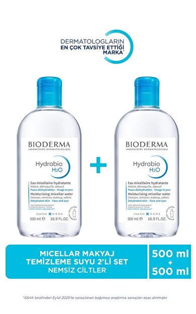 Bioderma Hydrabio H2O Makyaj Temizleme Suyu 2 x 500 Ml - İKİLİ PAKET ÖZEL FİYAT