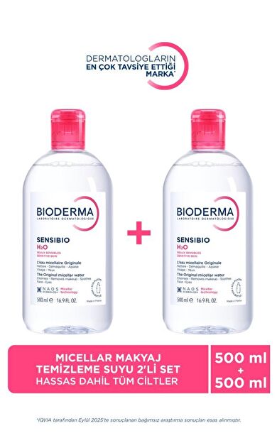 Bioderma Sensibio H2O Miseler Su 2x500 Ml- SKT: 02/2029
