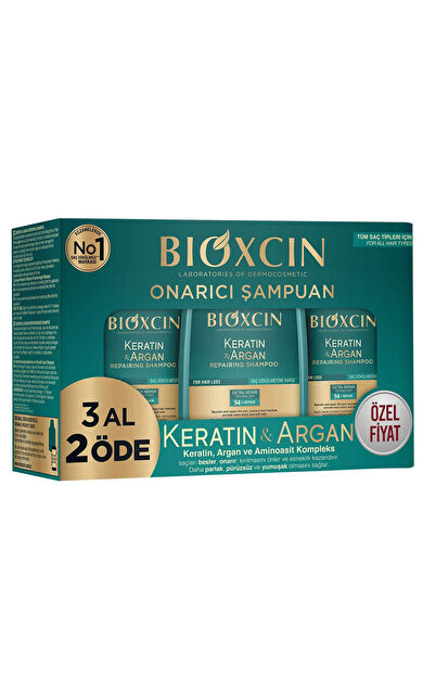 Bioxcin Keratin ve Argan Onarıcı Şampuan 300 ml - 3 al 2 öde