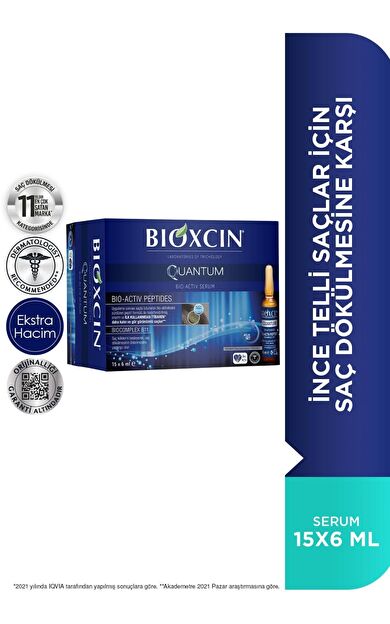Bioxcin Quantum Ekstra Hacim & Bakım Serumu 15x6 Ml - Ince Telli Dökülen Saçlar Için