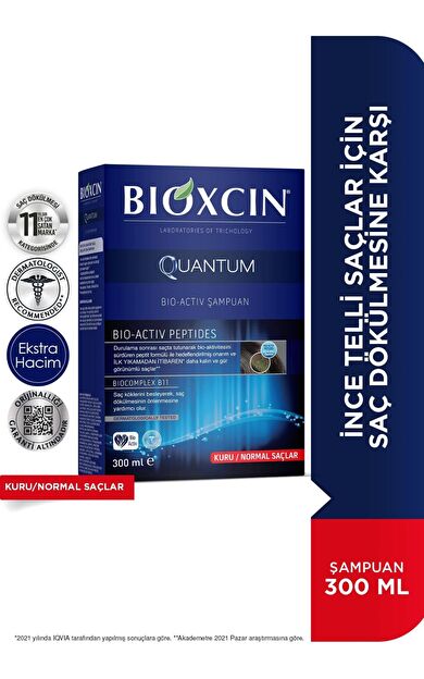 Bioxcin Quantum Şampuan Kuru Ve Normal Saçlar Için 300 Ml - Ince Telli Saçlar Için Dökülme Şampuanı