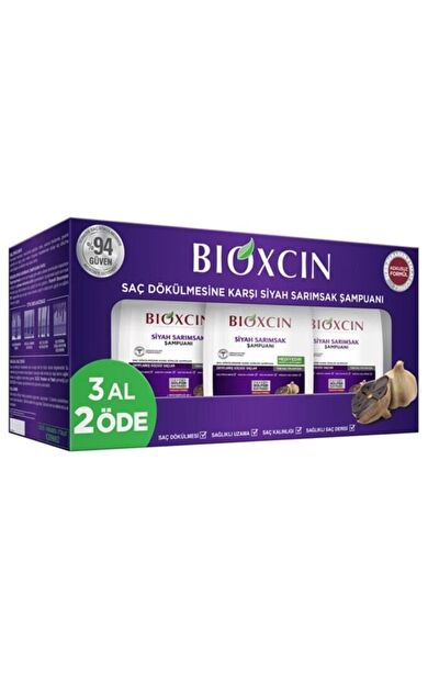 Bioxcin Saç Dökülmesine Karşı Siyah Sarımsak Şampuanı 3 Al  2 Öde- 12M