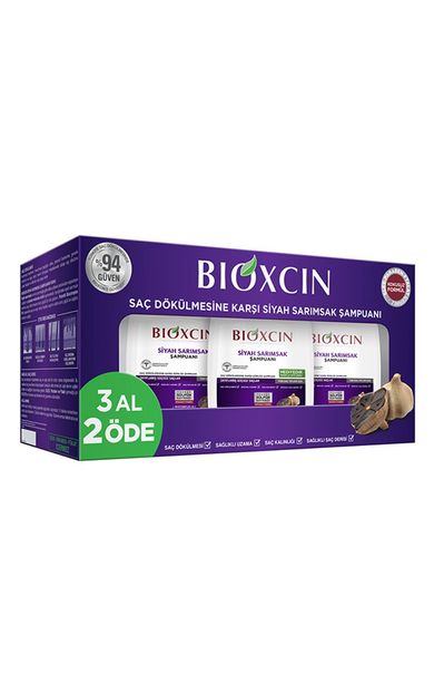 Bioxcin Saç Dökülmesine Karşı Siyah Sarımsak Şampuanı 300 ml | 3 al 2 öde