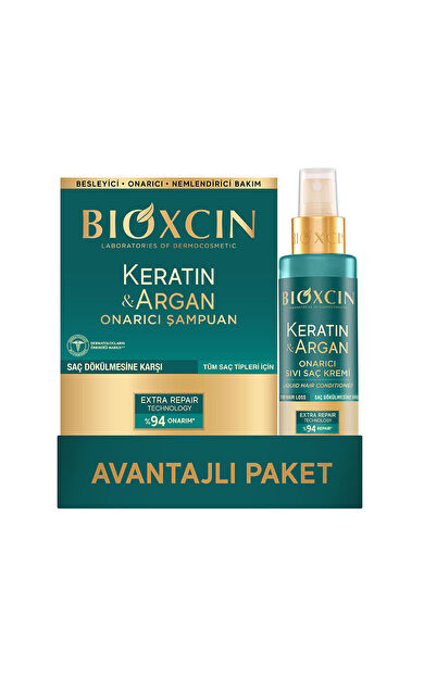 Bioxcin Keratin & Argan Şampuan 300 Ml + Sıvı Saç Kremi 150 Ml