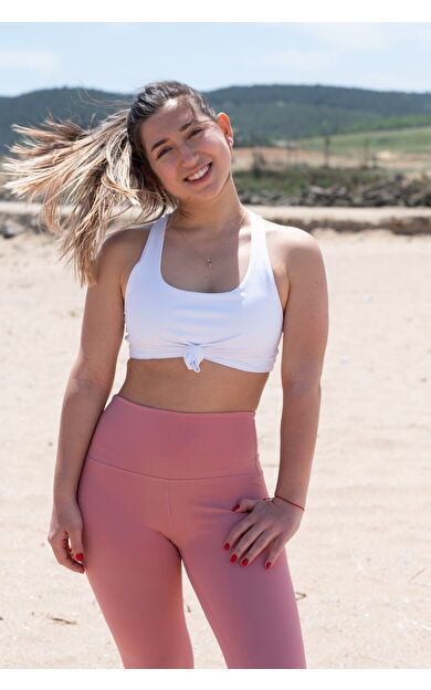 BIRDIEJAY BRA WITH A TWIST BEYAZ SPORCU VE YOGA SÜTYENİ