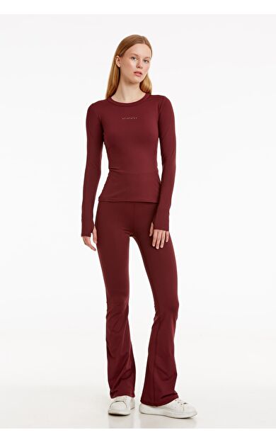 BIRDIEJAY BIRDIESMOOTH - MADE FOR WALKING BOOTCUT LEGGINGS BORDO BOOTCUT YOGA VE SPOR TAYTI