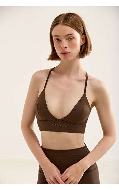 BIRDIEJAY TRIANGLE BRA KAHVERENGİ SPORCU VE YOGA SÜTYENİ
