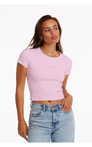 BIRDIEJAY BIRDIESMOOTH - YOUR NEW GO-TO BABY TEE BEBEK PEMBESİ KISA KOLLU T-SHIRT