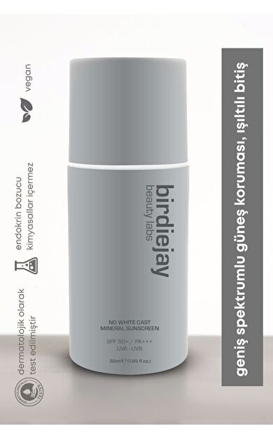 BIRDIEJAY NO WHITE CAST MINERAL SUNSCREEN - MİNERAL GÜNEŞ KREMİ