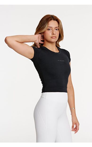 BIRDIEJAY YOUR NEW GO-TO BABY TEE SİYAH KISA KOLLU T-SHIRT