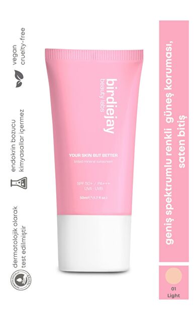BIRDIEJAY YOUR SKIN BUT BETTER RENKLİ MİNERAL GÜNEŞ KREMİ - LIGHT