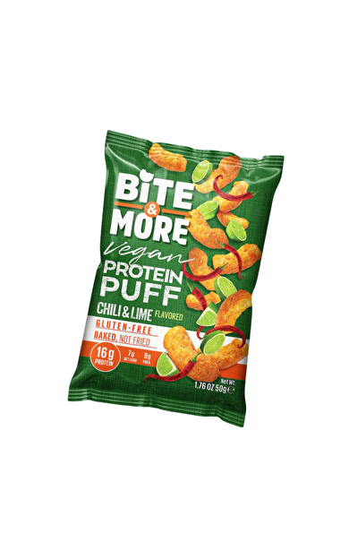 BİTE&amp;MORE Proteinli Cips Acı Biber Limon 50g