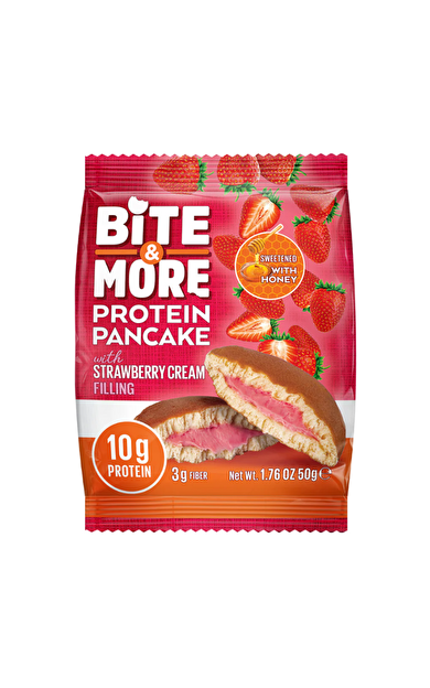 BİTE&amp;MORE Protein Pancake Çilek 50g