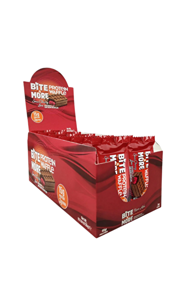 BITE&MORE Protein Waffle Vişneli 55g x 12 Adet