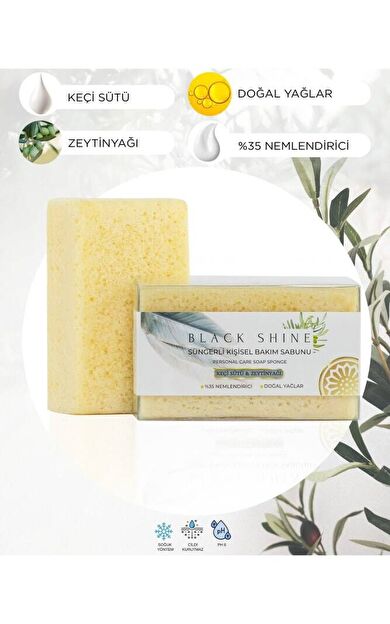 Doğal Keçi Sütlü, %35 Nemlendiricili, Süngerli Kişisel Katı Bakım Sabunu 100 gr