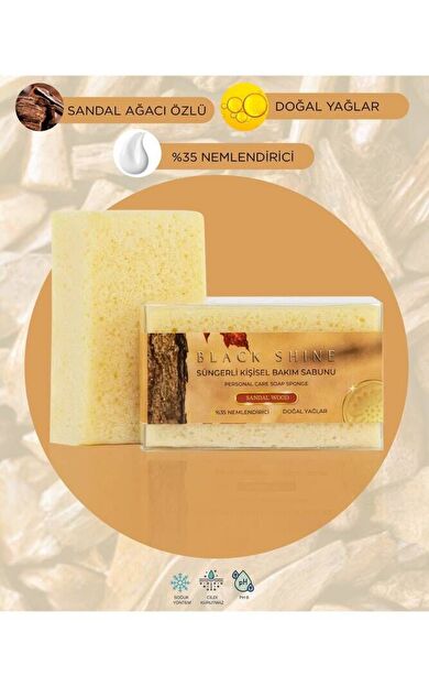 Doğal Sandal Ağacı Özlü %35 Nemlendiricili Süngerli Kişisel Katı Bakım Sabunu 100 gr
