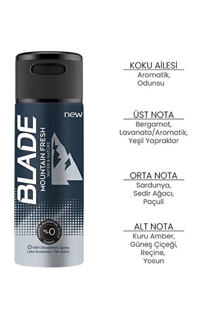 Blade Mountain Fresh Water &amp; Nature Erkek Deodorant 150Ml