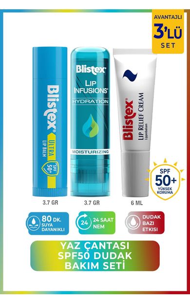 Blistex Yaz Çantası SPF50 Dudak Bakım Seti