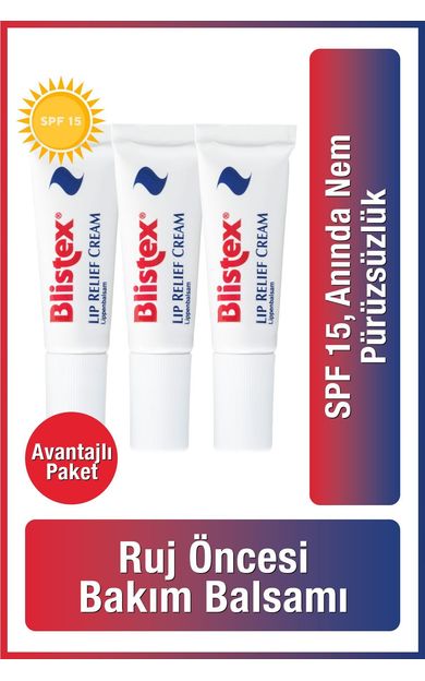 Lip Relief Cream - SPF 15 Rahatlatıcı Dudak Bakım Kremi X3