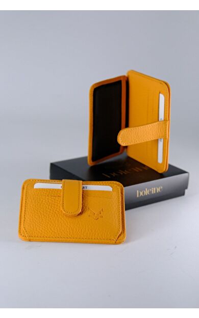 Boleine Unisex Deri Kartlık Ares BL2003 Guti hardal sarısı