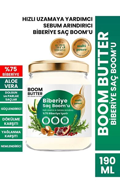Hızlı Uzama ve Detoks Arındırıcı %75 Biberiye Saç Bakım Boomu 190 ML