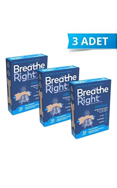 Breathe Right Burun Bandı Normal Boy 10'lu - 3 Adet